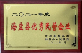 “神”祗忠勤丨热烈祝贺918博天堂神核控股集团荣获2021年度海盐县优秀民营企业荣誉